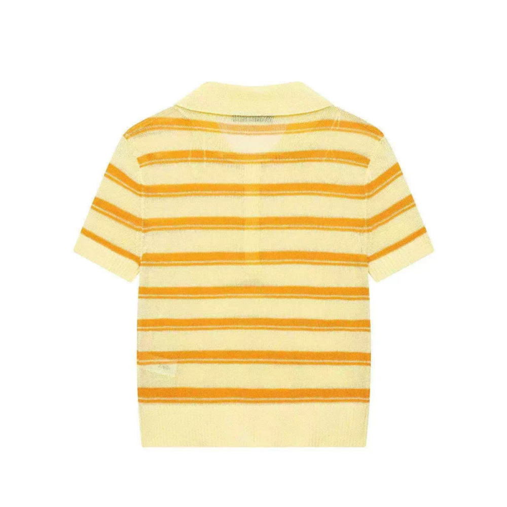 ZARA Summer Casual Versatile Striped Short Sleeve Knit Top
